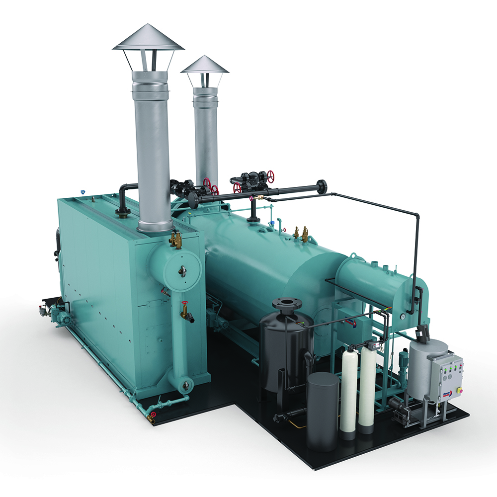 Front View of a Custom Skid-Mounted Boiler Systems combination