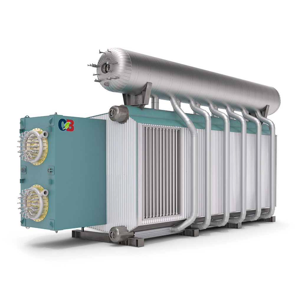 Right Side View of a D-Style Elevated Drum Industrial Watertube Boiler