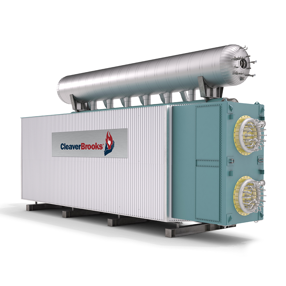 Left Side View of a D-Style Elevated Drum Industrial Watertube Boiler