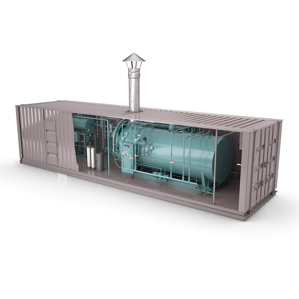 Left Side View of a Custom Skid-Mounted Boiler Solutions Container