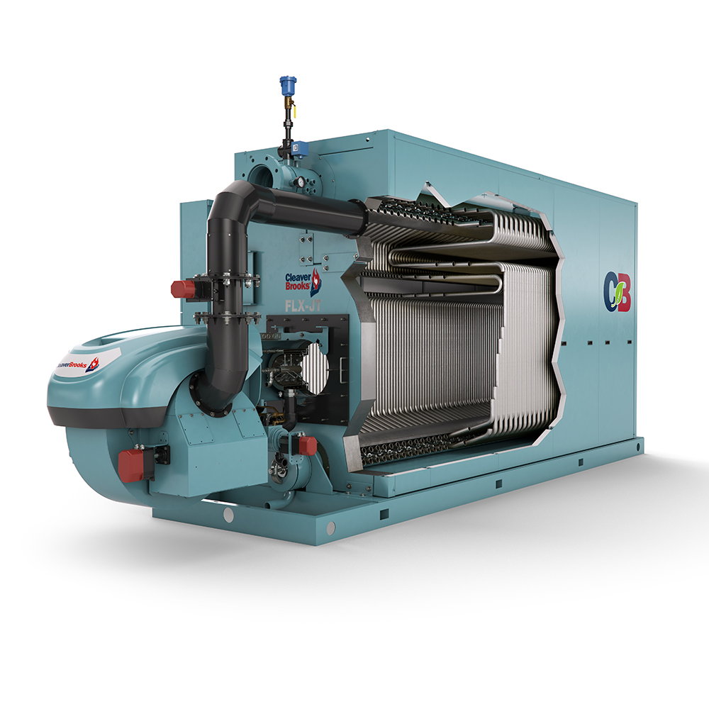 Cutaway View of an FLX Hot Water Watertube Boiler