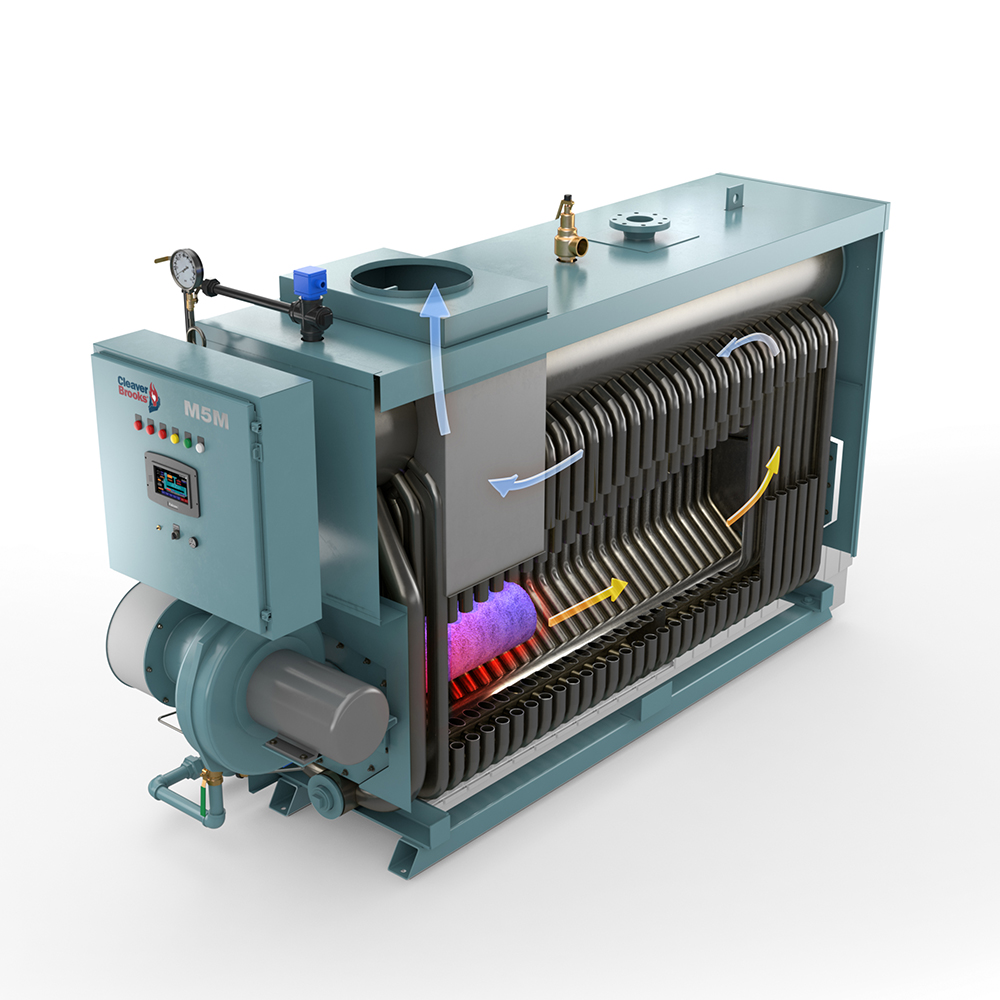 Cutaway View of an M5M Membrane Wall Watertube Boiler - Left Side
