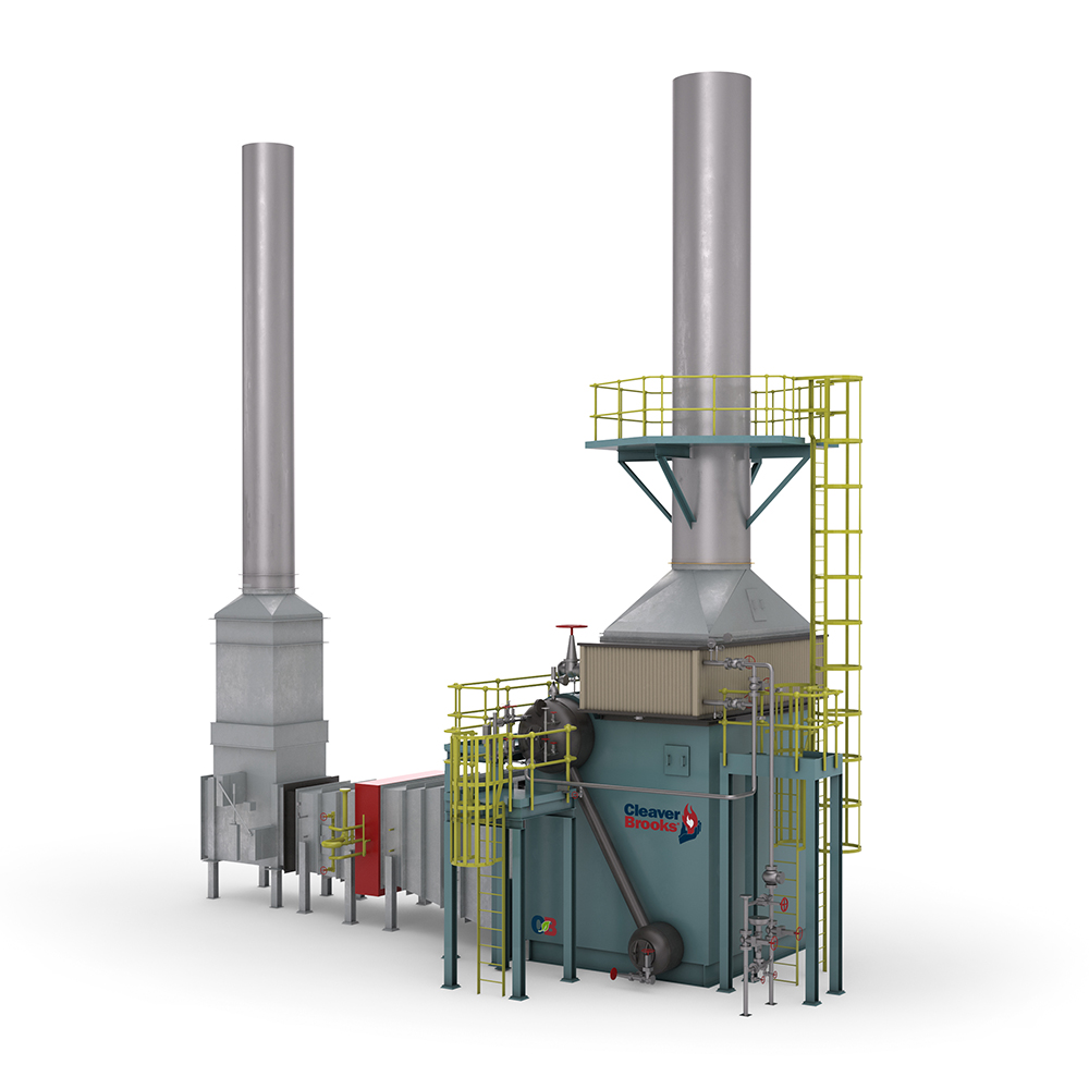 Side View of a Slant HRSG Boiler with SCR