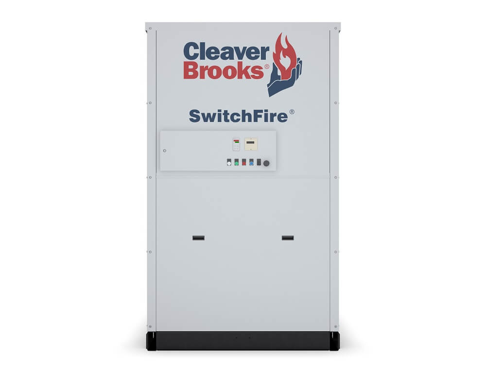 Front View of a Switchfire Dual Fuel Boiler with Integral Burner