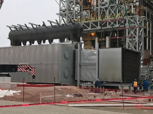Elevated Drum Boiler During Installation